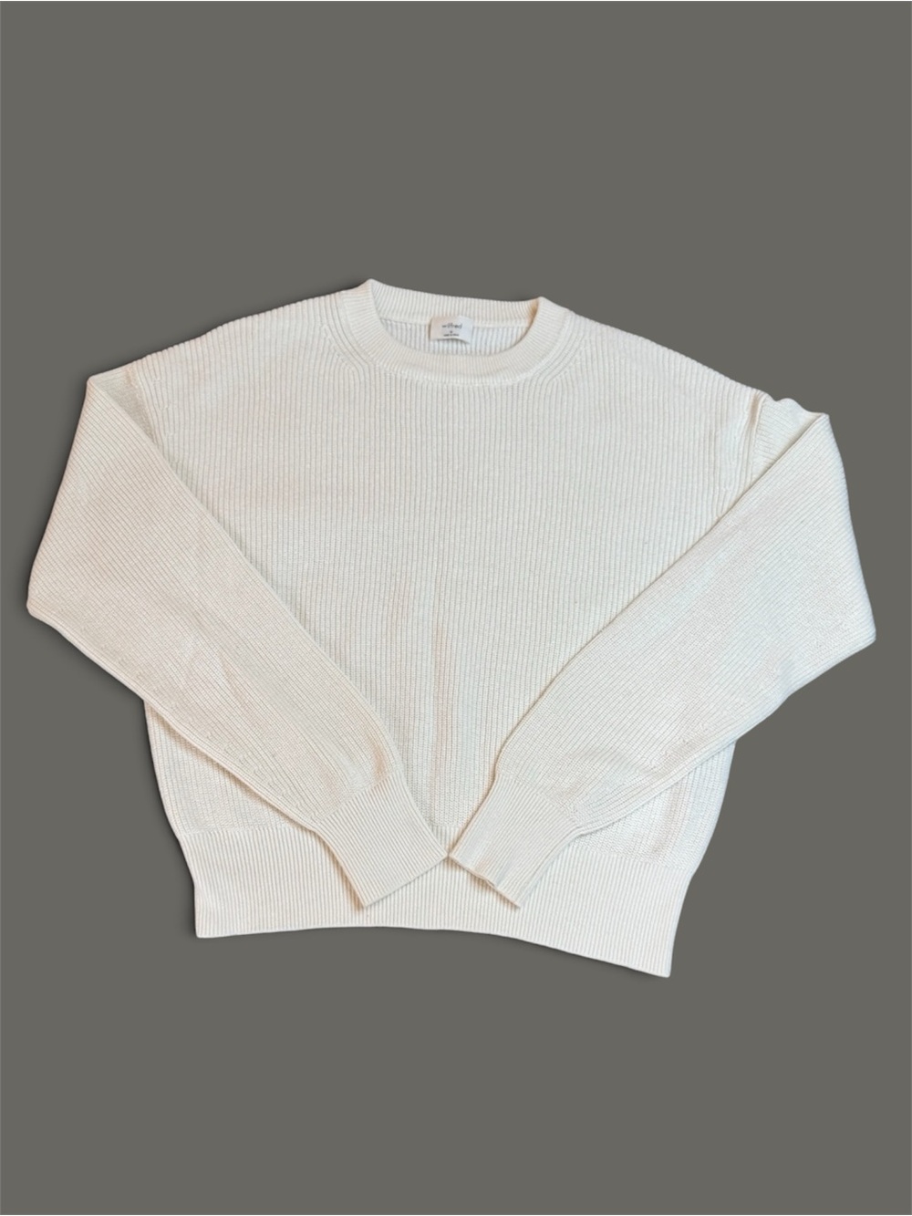 Wilfred Merino Wool Cotton Off White Ribbed Crewneck Sweater sz M